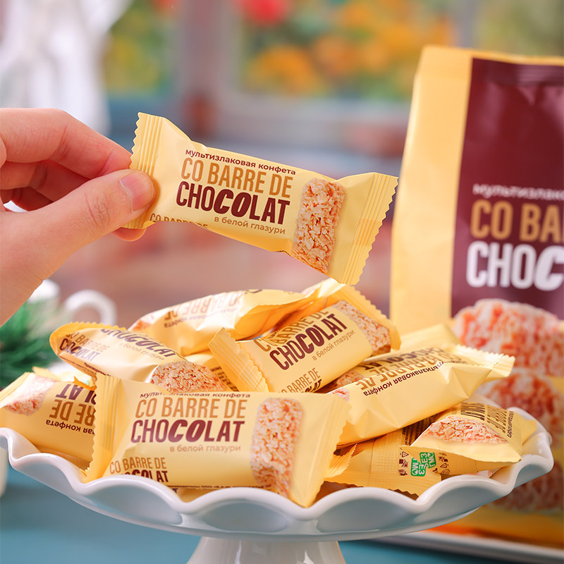 俄罗斯进口燕麦糖果粗粮牛奶谷物早餐棒休闲零食喜糖年货礼物200g,淘宝优惠券,粉丝福利购,淘宝优惠卷