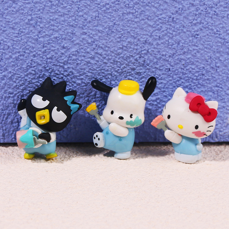 Sanrio Painter Figures Melody Bad Badtz Maru Pochacco Anime-图3