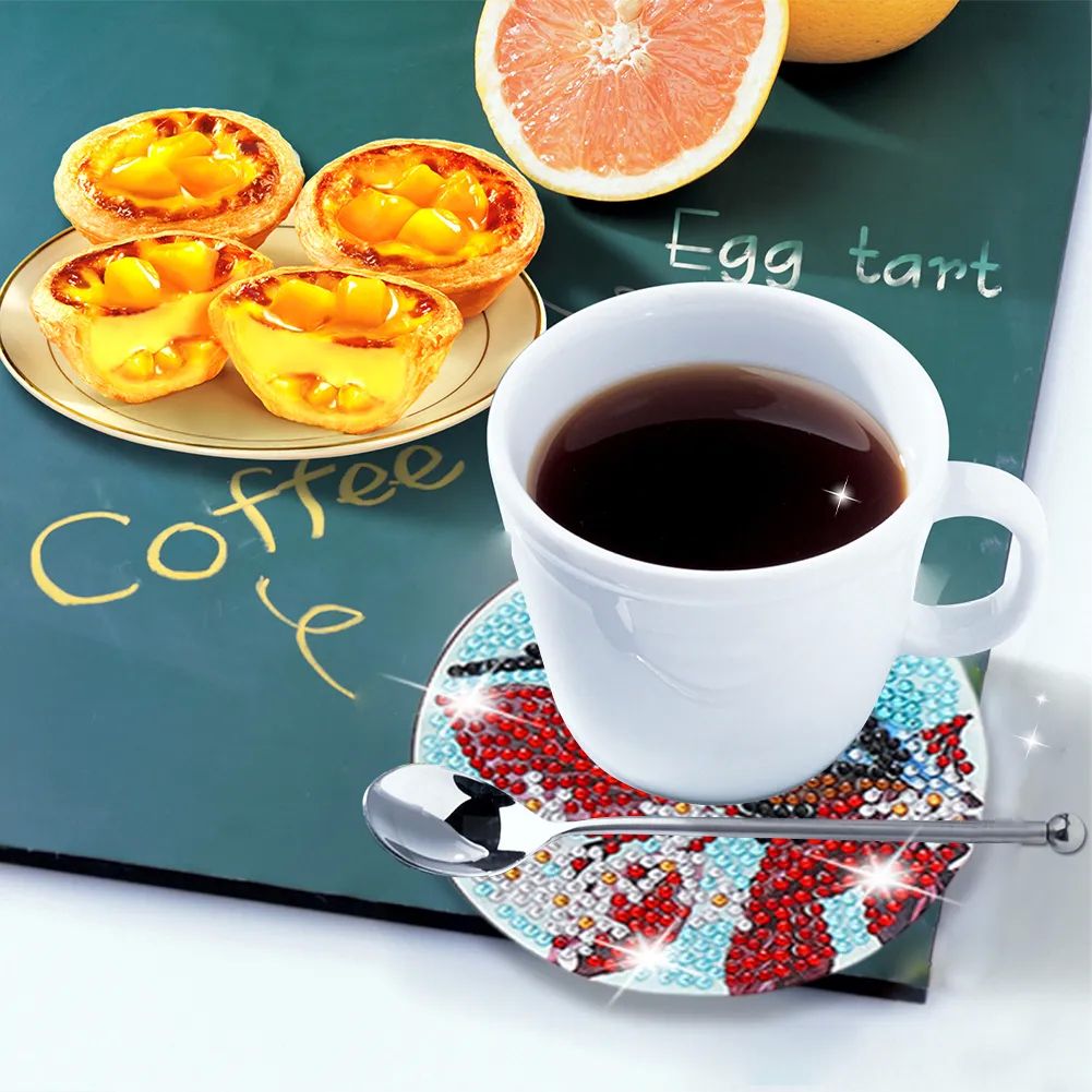 DIY Diamond Painting Coasters Kit Anti Slip Coasters Cartoon - 图2