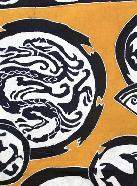 蜡染画古典风秦汉瓦当装饰画门帘