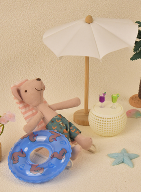 迷你沙滩躺椅摆件微缩场景装饰品