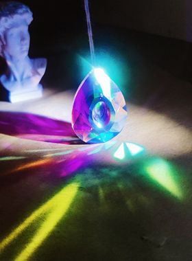 太阳捕手摆件摄影道具光之立方体解压创意礼物七彩水晶玻璃摆件