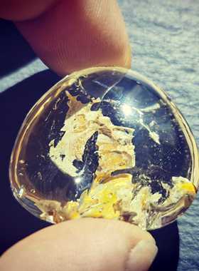 31.5x29x14mm天然水晶异像石簪包体，土龙半身造型很酷炫。