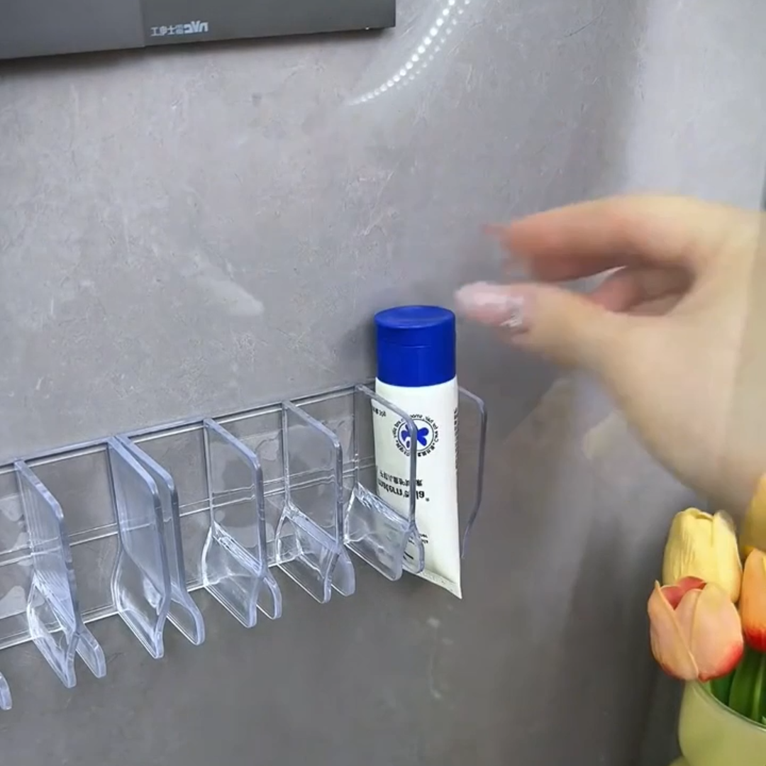 洗面奶置物架壁挂式免打孔卫生间护肤品收纳架牙膏化妆品挂架 - 图2