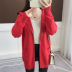 Áo lưới đỏ nữ áo len cardigan nữ 2019 mùa thu mới của phụ nữ mùa thu và mùa thu lỏng đan áo khoác mùa xuân và mùa thu - Đan Cardigan áo len kiểu hàn quốc cực đẹp Đan Cardigan