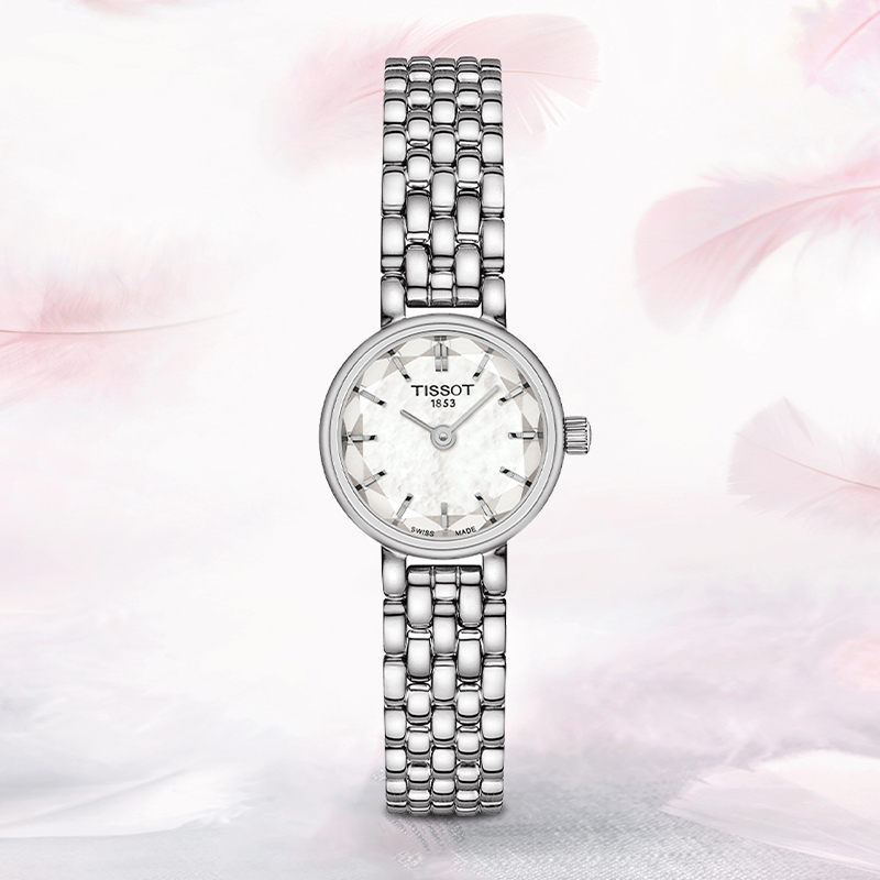 Tissot天梭小可爱乐爱系列贝母表盘钢带石英女表手表