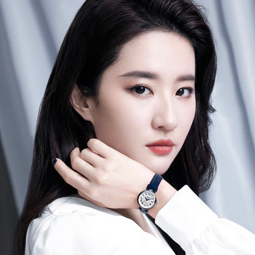 【新年礼物】Tissot天梭小美人刘亦菲同款蓝色皮带机械女表手表 - 图0