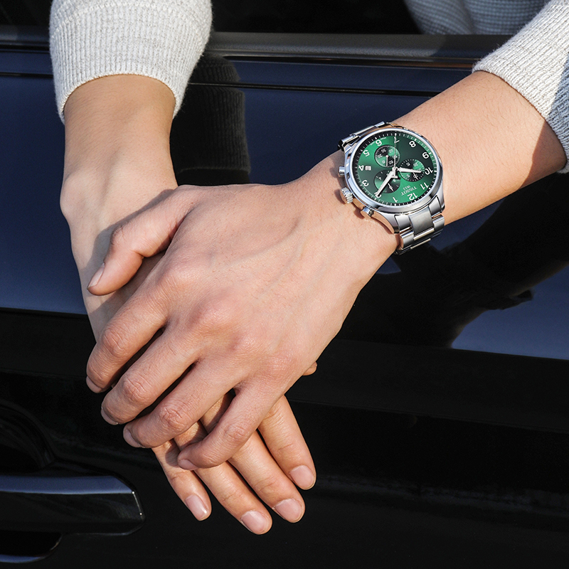 Tissot天梭官方正品新品速驰系列绿盘石英钢带手表男表