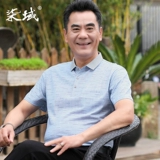 Летняя одежда, шелковая футболка с коротким рукавом, футболка polo, рубашка, 40-50 лет, для среднего возраста