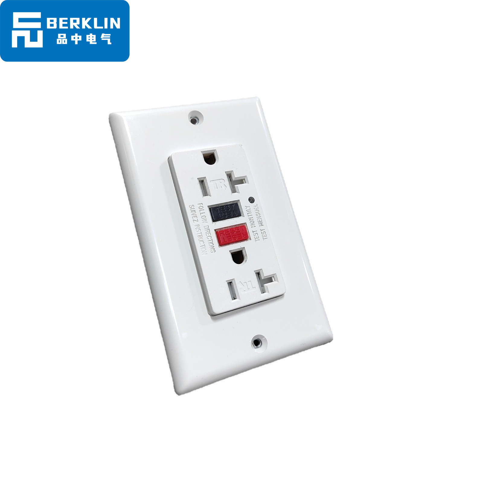 Berklin 美标插座芯医疗复古美式GFCI漏电保护UL认证15A美国台湾 - 图3
