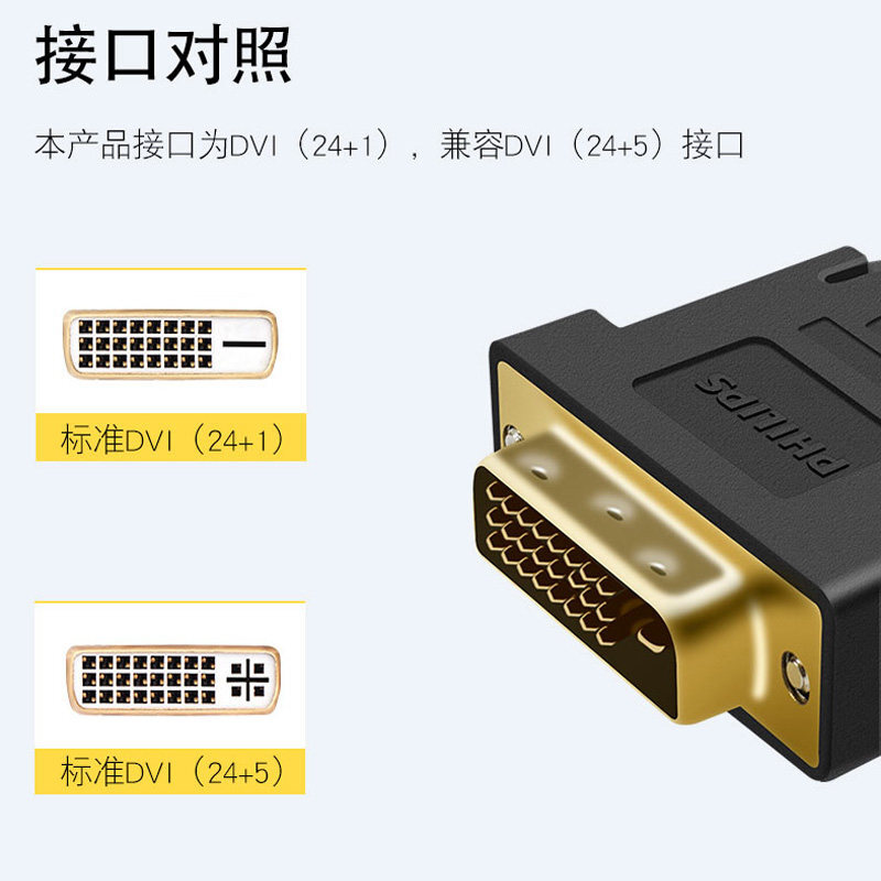 飞利浦DVI线24+1公对公数字高清线DVI-D号线电脑显示器视频连接线 - 图3