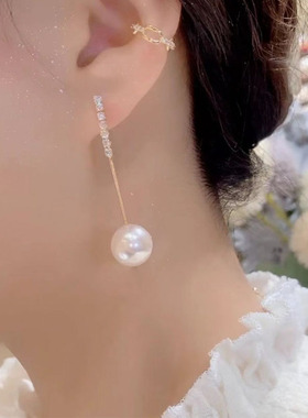 珍珠耳环女925纯银针简约显脸瘦