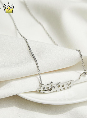 儿童涂鸦画定制项链纯银