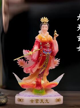 九天玄女神像汉白玉踏凤九天圣母娘娘玄母天尊兵法女神寺庙摆件