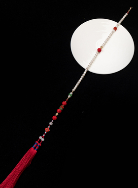 《吟香》长背云流苏汉服配饰  璎珞长流苏背云  压襟禁步通用饰品