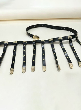 汉服腰带 蹀躞带 圆领袍革带 唐制配饰 男女 飞鱼服腰封 黑色护腕