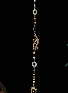 《杏瑶》长背云流苏汉服配饰  璎珞长流苏背云  压襟禁步通用饰品