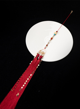 《沁雪》长背云流苏汉服配饰  璎珞长流苏背云  压襟禁步通用饰品