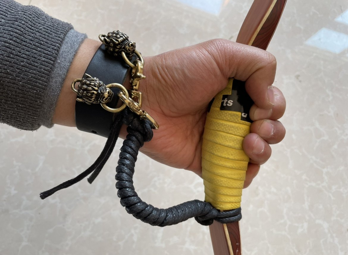 传统弓护弓绳失手绳绑弓绳牛皮腕带弓箭射箭防掉落保护绳防丢绳_虎窝淘