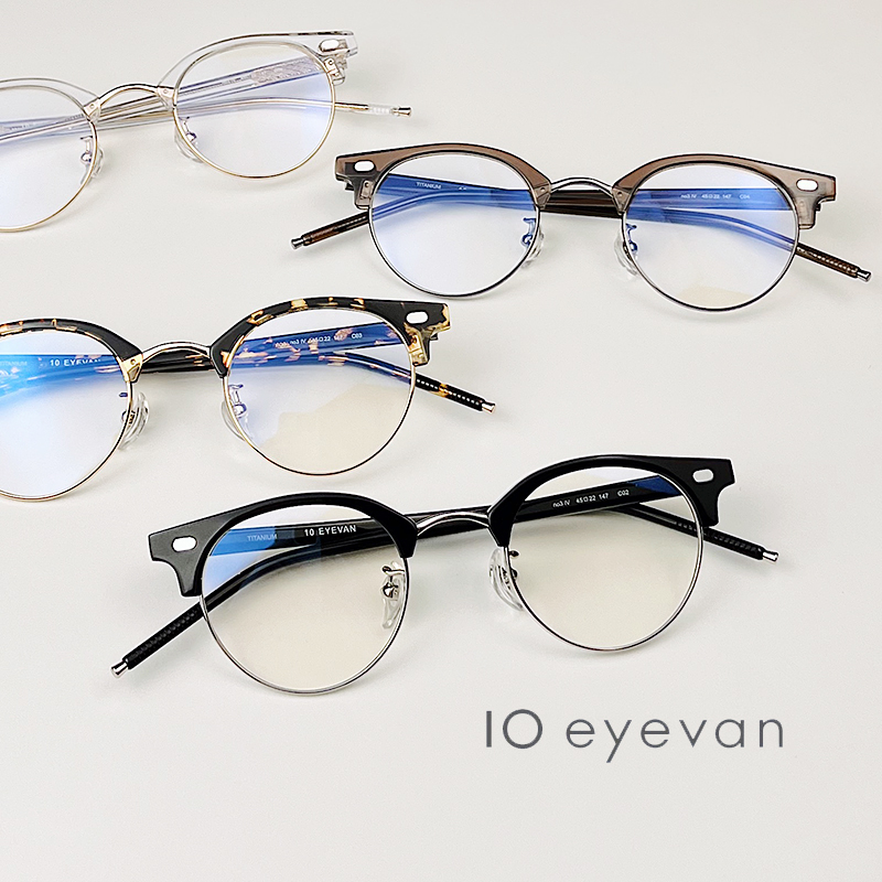 10eyevan no.3 Ⅳ进口板材钛眼镜架小脸眉圆框eyevan7285高端系列 - 图0
