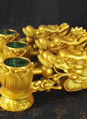 寺院用品木雕龙手炉法会用品