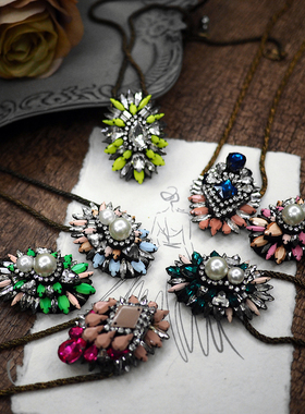 法式孤品欧美原创满钻项链