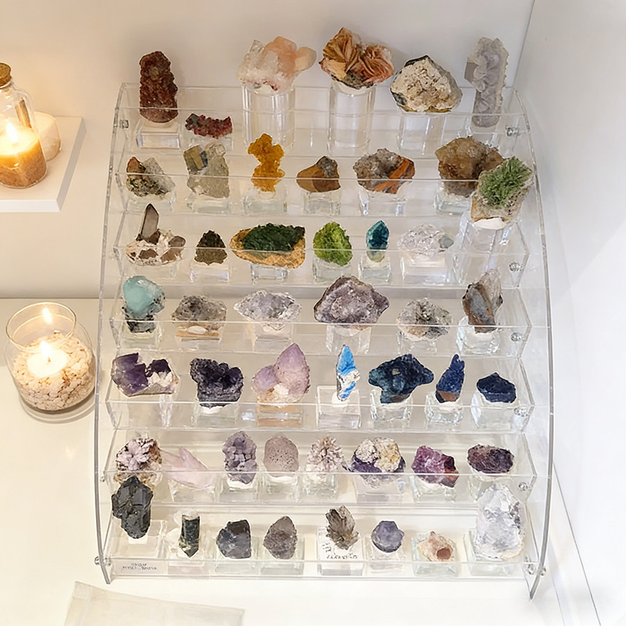 奇异石头矿石收纳架水晶体原石标本收藏分格整理盒透明宝石展示架,淘宝优惠券,粉丝福利购,淘宝优惠卷