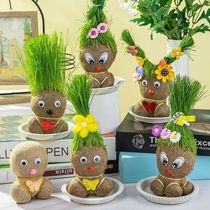 Grass Head Doll Plant Potted Nursery Kindergarten Lovely Creative Desktop Pendulum 20 30 50 100