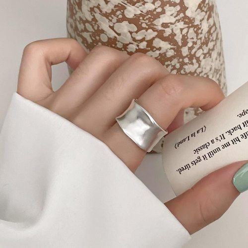 简约复古重工S925纯银戒指女不掉色指环小众设计轻奢高级感食指戒 - 图3