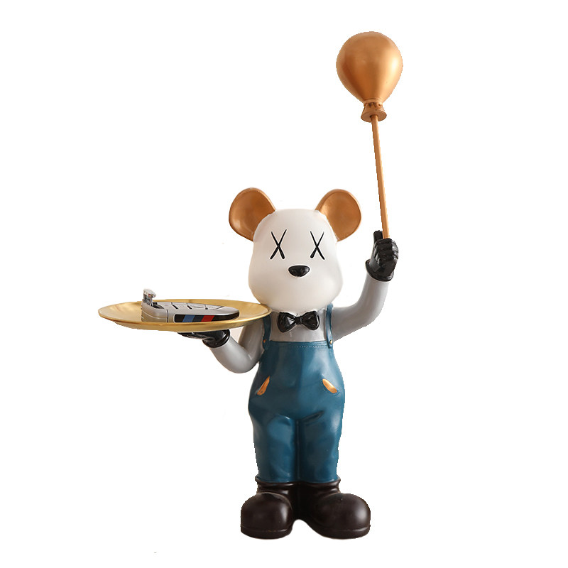 卡通气球暴力熊托盘摆件进门玄关钥匙收纳客厅酒柜装饰品乔迁礼物,淘宝优惠券,粉丝福利购,淘宝优惠卷