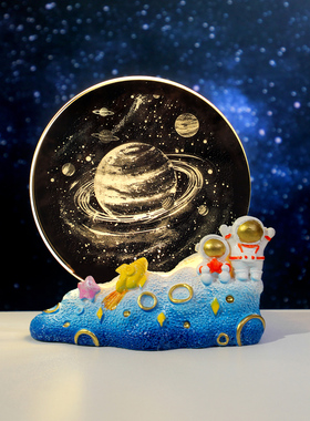 发光水晶小摆件宇航员创意装饰