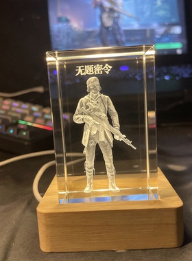 发光水晶摆件三角洲干员桌面装饰