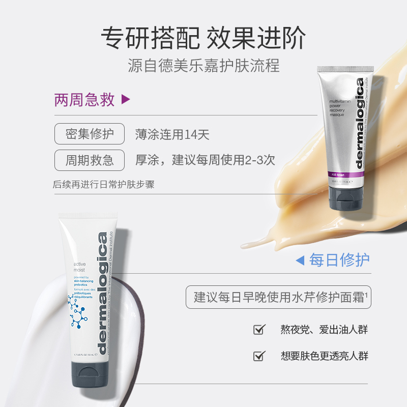 德美乐嘉多维面膜75ml水芹面霜50ml 焕亮抗老修护无油保湿乳液