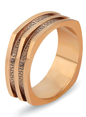 戒指钛钢爱心狼头菱形字母首饰品