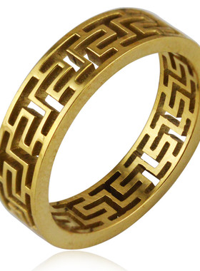 戒指钛钢爱心形七彩虹滴胶首饰品