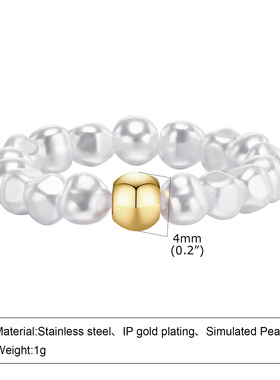 戒指钛钢珍珠女罗马数字潮男饰品