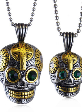 吊坠钛钢维京镶钻猫头鹰图腾饰品