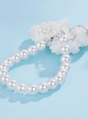 925银海贝珠手链耳钉项链套装 秋冬优雅时尚浪漫风轻奢高级感首饰