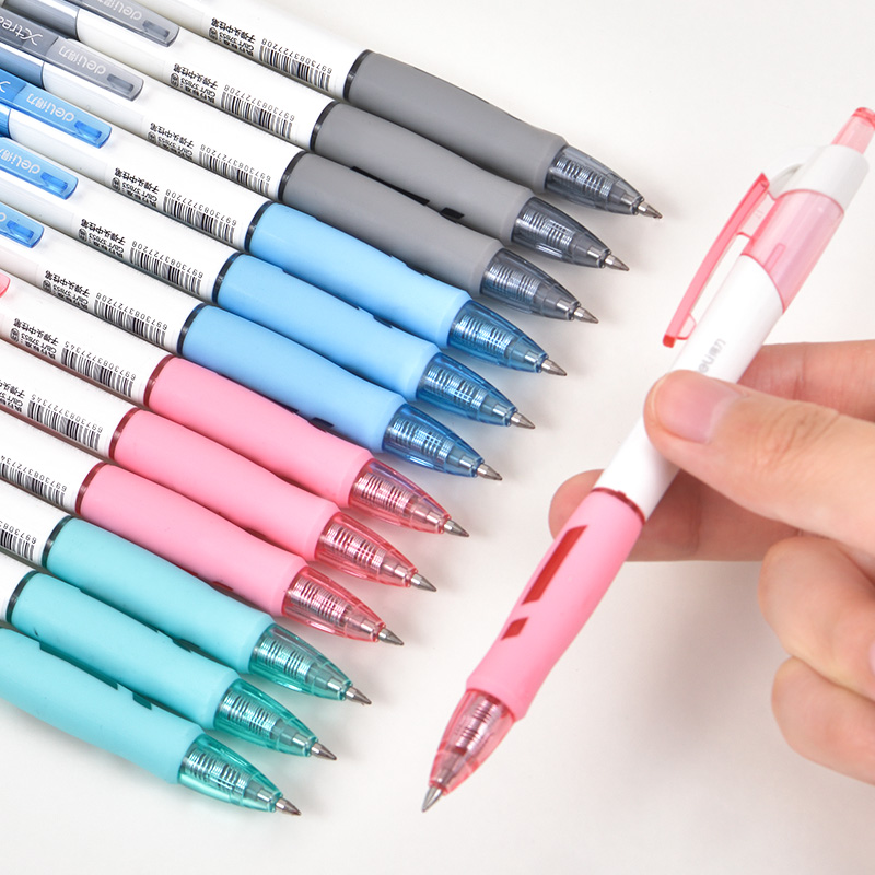 Deli S09 press gel pen red pen black smooth