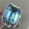 18K gold diamond-set clear Santa Maria aquamarine ring, main stone 4.85 carats