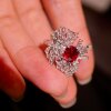 18K diamond inlaid non-fired ruby ring, main stone 1 carat, elegant and irresistible sense of luxury