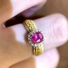 18K gold diamond inlaid Sri Lankan unfired padparadscha ring, main stone 1.35 carats, classic and versatile