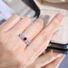 18K gold diamond inlaid natural unburned ruby ring, main stone 0.5 carat, bright color, international certificate