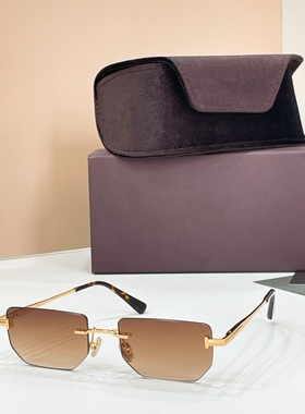 欧美复古风无边框窄框切边墨镜男女潮小脸显瘦渐变太阳眼镜抗防晒