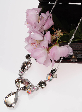 奥地利元素水晶镶嵌海洋之心项链