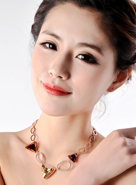 Desigual项链轻奢情人节礼物奥地利水晶饰代镶嵌送老婆水晶