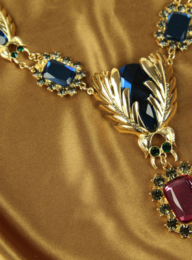 美国合金晚宴项链耳环古董首饰