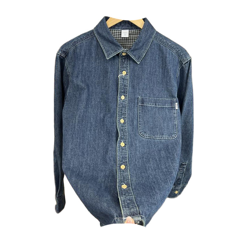 重磅厚实！经典复古怀旧蓝！秋季男士外贸简约百搭牛仔衬衫外套,淘宝优惠券,粉丝福利购,淘宝优惠卷