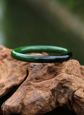 新中式大漆手镯 非遗手工 墨绿渐变 国风复古显白 百搭日常通勤