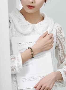 天然绿发晶手链水晶女